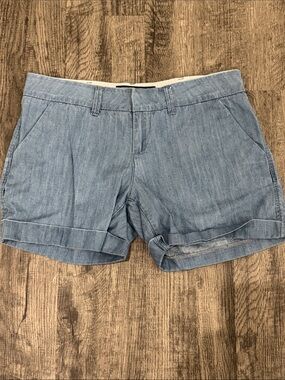 Dear John Light Denim Chambray Cuffed Shorts